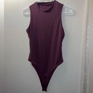 Plum ribbed bodysuit
